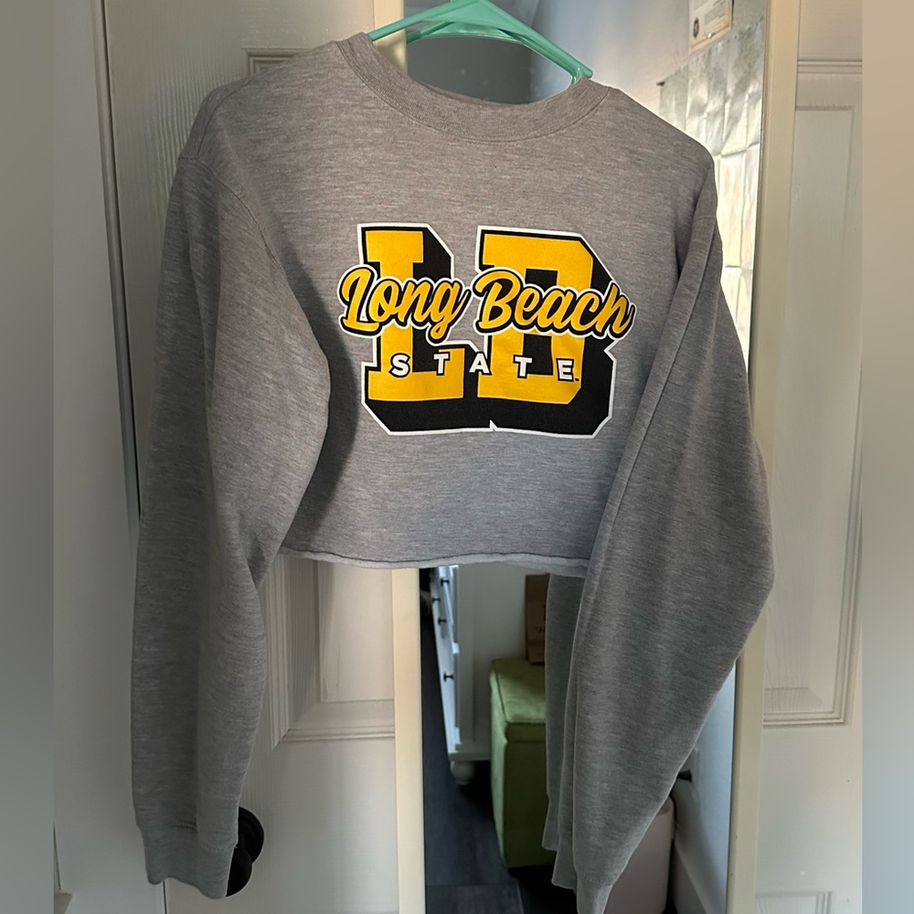 Long Beach State cropped grey long sleeve
